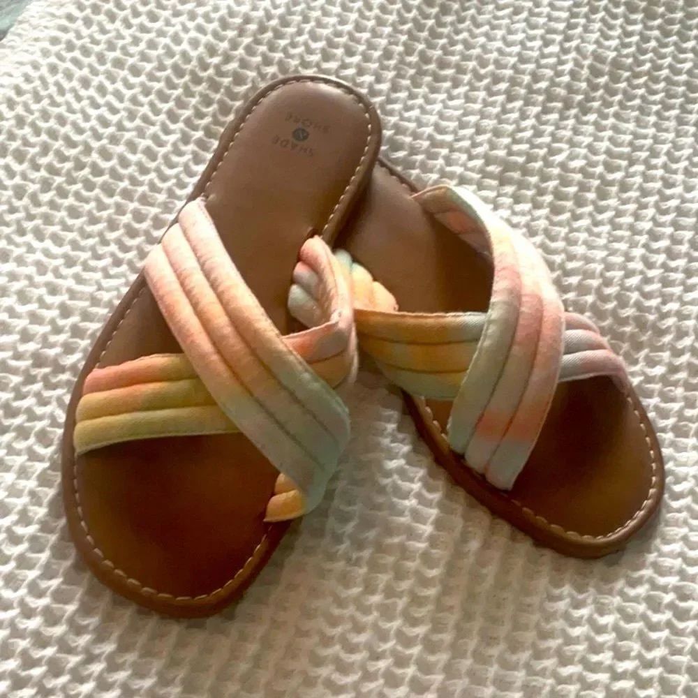 *Shade & Shore* Sz 9 Rainbow Colorful Women's Sandals